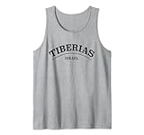 Design vintage Tiberias Israel. Souvenir di Tiberiade. Tiberiade Israele mappa. Semplice logo Tiberias Israel.