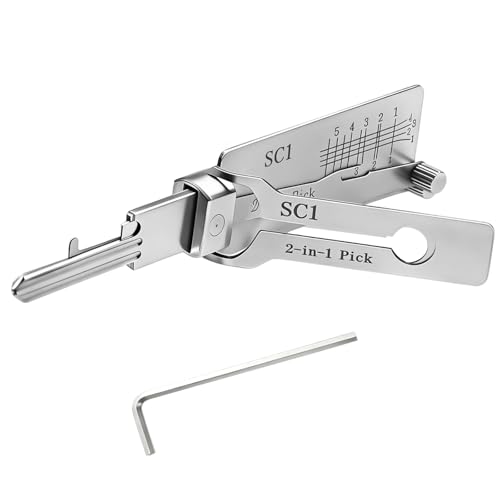 SC1 Hauptschlüssel-decoder aus Edelstahl LiShi 2-in-1 Lock Pick und Pick-Werkzeuge Autoschlüssel-Leser Lockpicking Set Mehrzweck-Wartung Reparatur-Kits robuste Handwerkzeuge