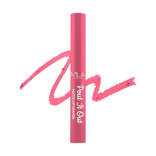 Image of Mila Beaute Pout It Out Matte Lip Crayon | Highly Pigmented & Enriched With Jojoba Oil | Soft Matte Finish | Creamy & Light Weight Texture | Smooth Glide Application | Shade - (Aurora 1.25g)