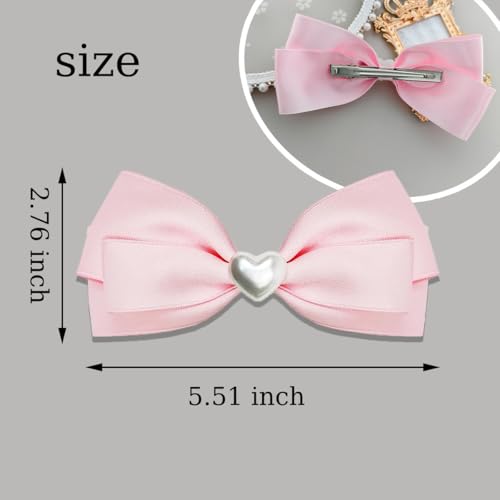 Pinzas para cabello moño rosado 2 piezas para mujer miniatura 5