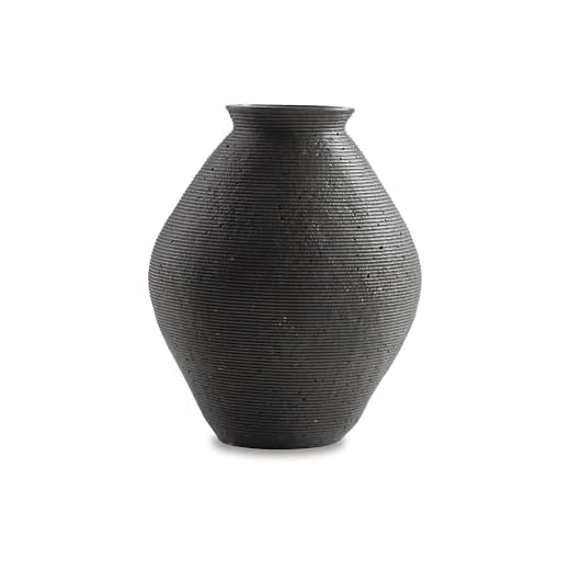 Signature Design by Ashley Hannela 12" Modern Distressed Polyresin Vase, Antique Brown