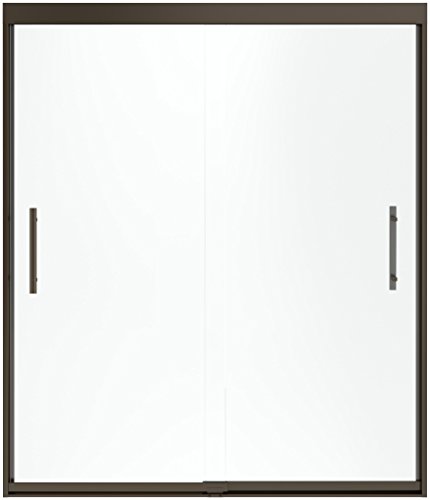 STERLING, a KOHLER Company Finesse Peak Sliding Shower Door, 70-1/16 In. H x 59-5/8 In. Max Opening, Deep Bronze with Smooth Clear Glass,