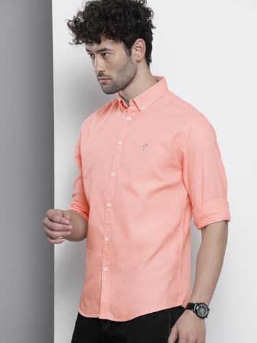 Image of The Indian Garage Co Men Slim Fit Placement Embroidered Full Sleeves Cutaway Collar Casual Shirt