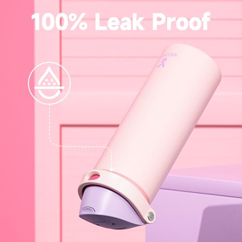 Image of 24 oz Insulated Water Bottle for Sports: Meoky Stainless Steel Water Bottle with 2-in-1 Straw and Spout Lid - Leak Proof, Cold for 24 Hours, Fits in Car Cup Holder, BPA-Free for Women Travel, Candy