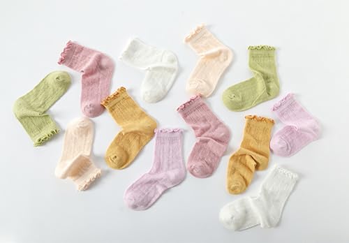 Toddler Girls Bow Socks Ruffle Casual Crew Comfortable Breathable Cute 3 Pairs Socks3