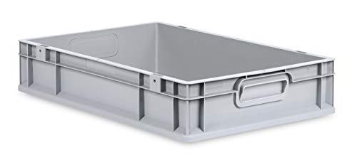 aidB Eurobox NextGen Grip, 600x400x120 mm, Griffe geschlossen, robuste Plastikbox aus Kunststoff mit ergonomischen Griffen, stapelbare Kunststoffkiste, ideal für die Industrie, 1St.