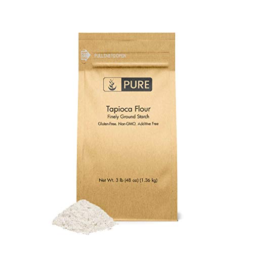 Tapioca Flour (3 lb.) by Pure Ingredients, Also Known As Tapioca Starch, Resealable Eco-Friendly Packaging, Fine White Powder, Gluten-Free, Non-GMO