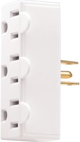 Eaton's Wiring Devices 1147W-BOX Eaton 15-Amp 2-Pole 3-Wire 125V Three Outlet Tap Single Receptaclewhite