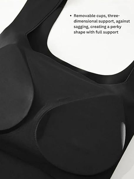 Image of SHAPERX Seamless Round Padded Camisole in for Women - Soft Fabric with Removable Cups