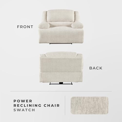 Sillón Power Recliner Microfibra Texturizada Beige miniatura 5