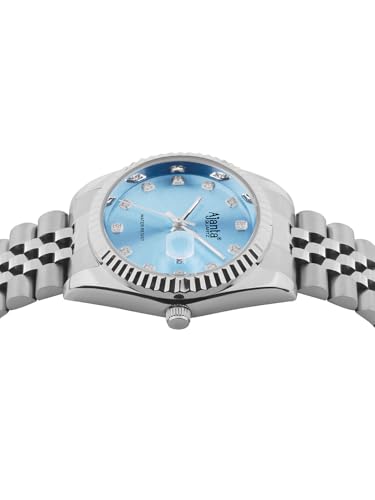Image of Ajanta Quartz Avenza Women Analog Watch| Stainless Steel Bracelet Strap | Day & Date Display | Water Resistant | Formal & Casual Wrist Watch for Women