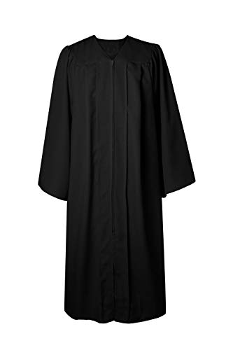 GraduatePro Graduation Gown Choir Robe Clergy Adult Teen Costume Church Baptism University High School Unisex Black M