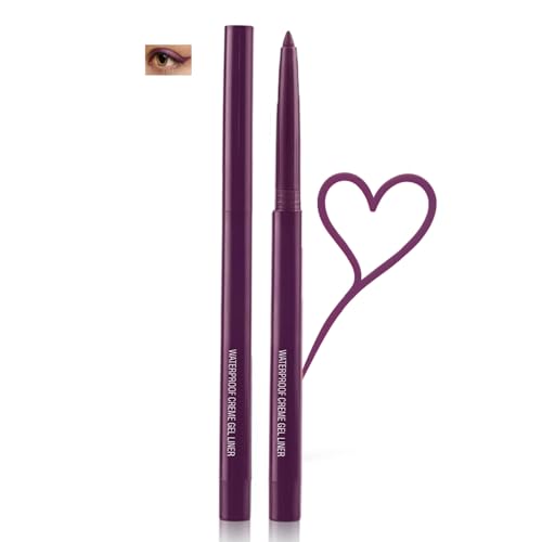 Waterproof Long-Lasting Smudge-Proof Gel Eyeliner Pen with Fine Tip for Precise Lines All Day Wear Eye Liner Pencil for Mature Women Makeup (17#Midnight Plum)