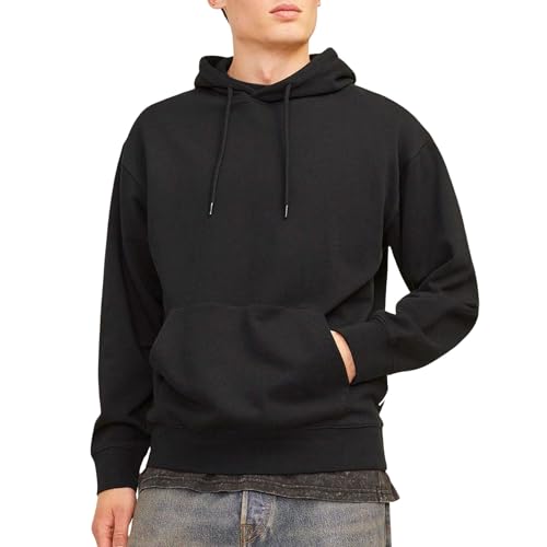 JACK & JONES JJECHARGE Sudadera con Capucha Noos, Negro, S