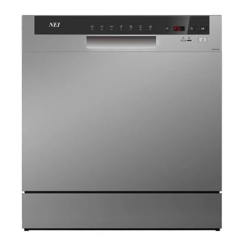 Lavastoviglie compatta NEI NDW8S-3802FS, Classe F, 8 set, 7 programmi, 55 cm, argento