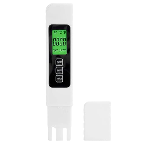 Testeur de Qualité de l'Eau 3 en 1 TDS EC Température, Mètre Numérique Haute Précision avec Écran LCD Rétroéclairé, Testeur Eau Potable pour Aquarium,...