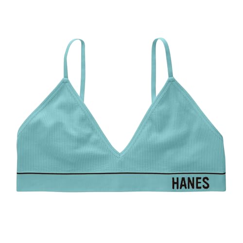 Image of Hanes Women's Originals Seamless Triangle Rib Bralette, Soft Ribbed Bras, ComfortFlex Fit Bra