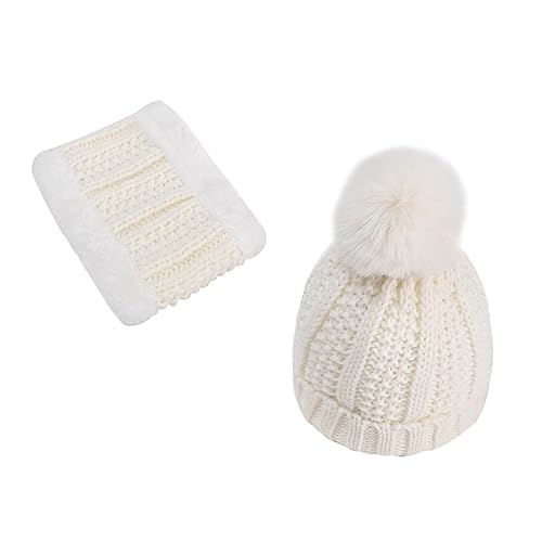 Ipetboom Warmest Knitted Hat Boys and Girls Winter Scarf Baby Boy Hat 0-3 Years White