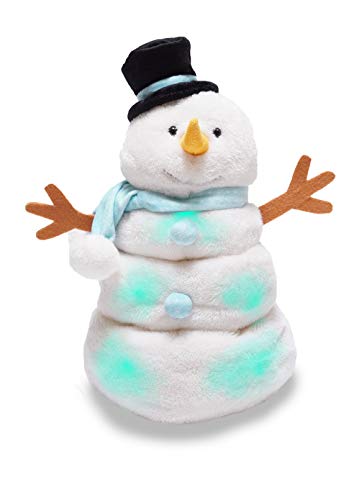 Cuddle Barn | Melty the Snowman 14" Animated Christmas Stuffed Animal Plush Toy | Light up Snowman moves up and down | Plays "Frosty the Snowman"