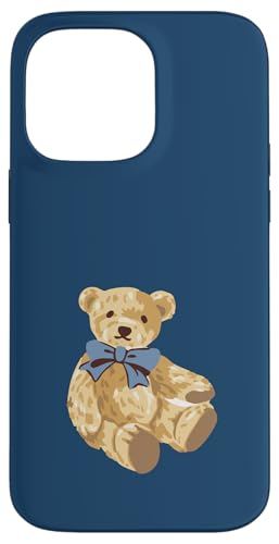 Vintage Teddy Bear Blue Bow Coquette Aesthetic Valentines �X�}�z�P�[�X iPhone 14 Pro Max �p