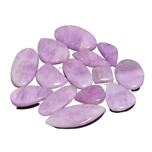 Natural Loose Gemstone 5 Piece Cabochons Lot Jewelry Making Loose Gemstone, Stone Shape Oval & Pear, Stone Size 20-35 mm (kunzite)
