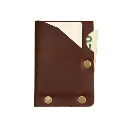 American Bench Craft Leather Front Pocket Wallet - Minimalist Wallet - Slim Leather Wallet (Brown)