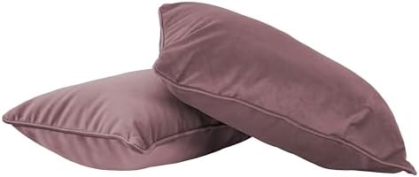 FDP 12" x 20" Velvet Rectangle Lumbar Pillow Set with Piping; Dec...