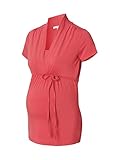 V-Ausschnitt mit Schalkragen ESPRIT Maternity Damen Nursing Short Sleeve T-Shirt, Red-630, XL