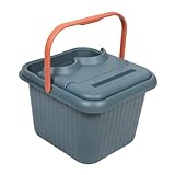 VALICLUD Fußbadewanne Großformat Aus Kunststoff Mit Massagefunktion Erhöhte Fußbadewanne Für Senioren Heim Fußbad Mit Sicherem Deckel Kompakt Und Tragbar