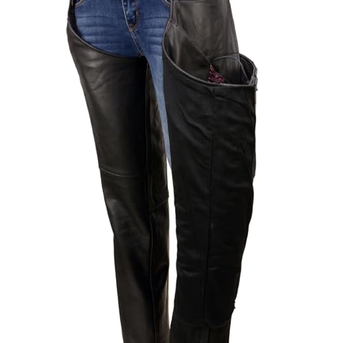 Image of Milwaukee Leather Premium Leather Motorcycle Riding Chaps for Women Bikers