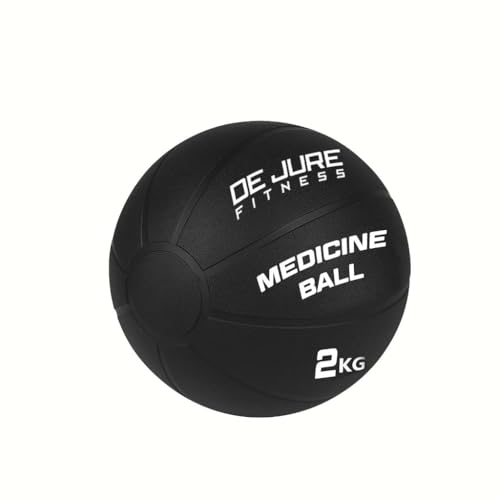 Image of DE JURE FITNESS Medicine Ball | Rubber Exercise Ball with Textured Grip | Full Body Workout Ball for Core Strength, Balance, Functional Training | Upper & Lower Body Home Gym Equipment - 2 KG