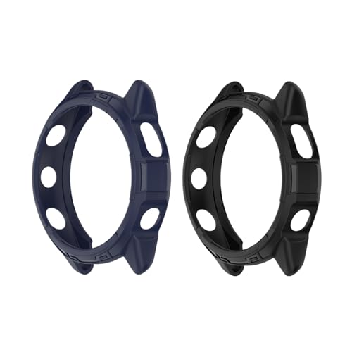 LICHIFIT Garmin Forerunner265S�p�ی�P�[�X �J�o�[ TPU �X�}�[�g�E�H�b�`�J�o�[ �E���ȒP �ϏՌ� ���h�~�y�� ������� �A�N�Z�T���[ (�u���b�N�{�~�b�h�i�C�g�u���[)