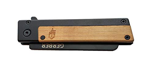 Gerber Quadrant, Straight Edge Flipper Knife with Pocket Clip, Bamboo [31-003731]