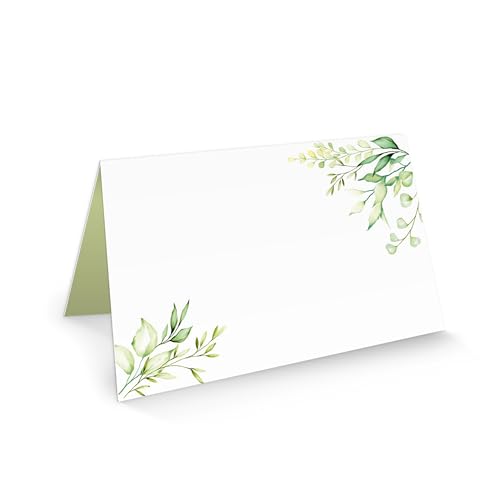 Logbuch-Verlag Tarjetas Mesa Florales, Set de 25: marcasitios comunión, Boda, Bautizo, cumpleaños, Nombres Invitados Personalizados, Cartel Nombre Mesa, decoración Primavera Verano, 8,5 x 5,5 cm