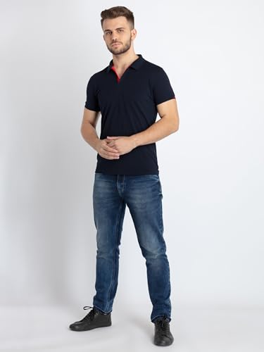 Image of Status Quo Men's Polo T-Shirt | Rich Cotton Blend | Slim Fit | All Day Comfort | Contrast Inner Placket | Polo Collar