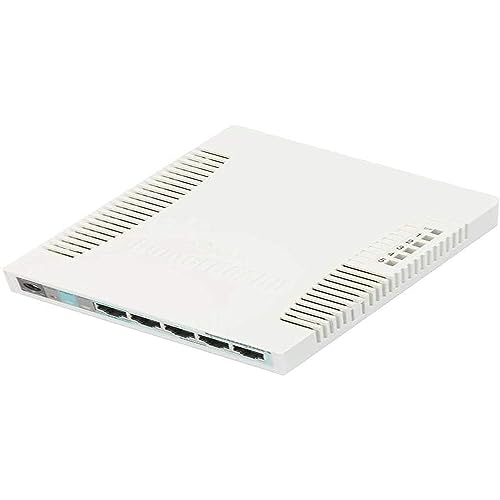 MikroTik RB260GS Gigabit Ethernet Switch, 5 Ports, PoE, Plastic Case, White, Compatible with Desktop, Laptop, Printer, Server, Gaming Console, Tablet