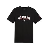 Puma Men's A.C. Milan T-Shirt, Black- White SS26, Medium ACM Ftblculture Tee