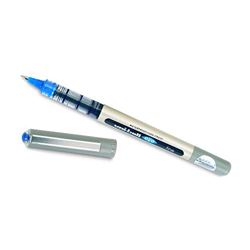 UNI-BALL Eye UB157 0.7mm Roller Ball Pen | Blue Ink, Pack of 3 (Image - 4)