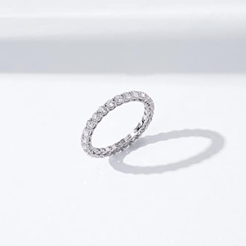 Amazon Collection Platinum-Plated Sterling Silver All-Around Band Ring set with Round Infinite Elements Cubic Zirconia (1 cttw), Size 6