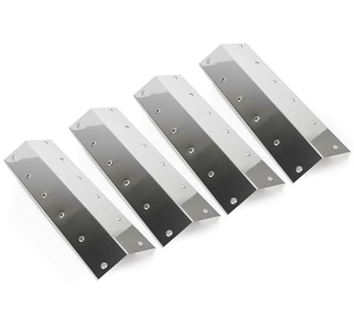 GriHero 41cm BBQ Heat Plates for Outback BBQ Spare Parts, Ultar, CosmoGrill, Blooma, Kansas, Charbroil, Outsunny Gas Grills, Stainless Steel Heat Deflector Outdoor BBQ Replacement Parts 4 Pack