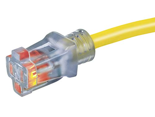 Prime Wire & Cable Lt511725 25-Foot 14/3 Sjtow Bulldog Tough Extension Cord With Primelight Indicator Light, Yellow #TOP4