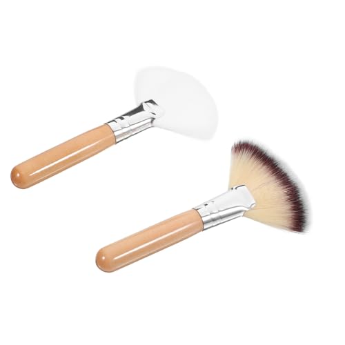 IWOWHERO 3sets Foundation Makeup Brushes Fluffy Facial Brush Set Fan Cheekbones Nylon Hair No Shedding Soft Denser Silkier 2pcs*3