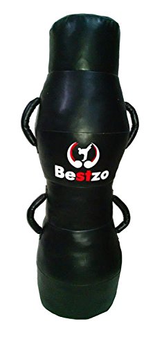 Bestzo MMA Punching Bag - Cylinder Shape Pound/Floor Striking -Black-Synthetic Leather -59 inch