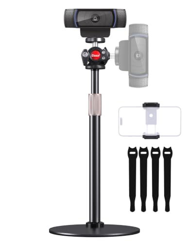 Etour [All Metal Webcam Ständer Halterung für Schreibtisch [Verdicktes Schaumstoff-Pad/geschützter Desktop] Kompatibel mit Logitech Webcam C922 C930 C920 BRIO usw, Geräten mit 1/4 Zoll Gewinde