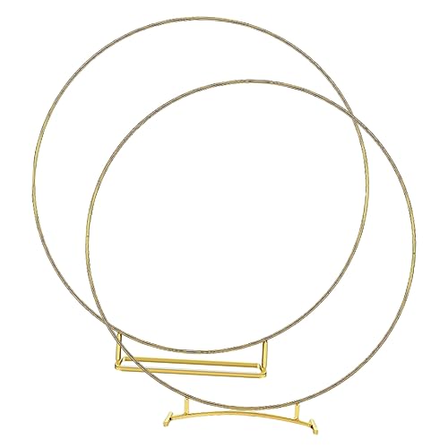 SOLUSTRE 2pcs Metal Floral Ring Hoop Craft Hoops for DIY Wedding Wreath Decor for Floral Arrangements and Unique Table Centerpieces