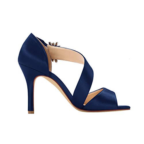 Image of ERIJUNOR High Heel Party Sandals For Woman Open Toe Stiletto Bow Shoes Wedding Evening Dress Shoes for Dancing