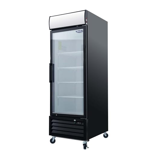 Commercial Glass Door Merchandiser Freezers, 27" W, Lockable Wheels, 546L Restaurant Freezers ETL Commercial Freezers