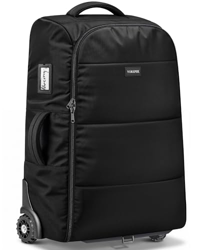 YOREPEK Padded Stroller Travel Bag Fits for UPPAbaby Vista V2 V3 Cruz V2 with Rear Wheels Removed Roll & Grab from Gate to Claim Stroller Bag for Airplane with Rolling Wheels & Padded Handles