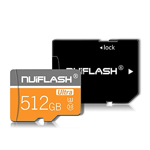 Micro SD Card 512GB SD Memory Card 512GB TF Card Micro Flash SD Memory Card High Speed Class 10 for Android Smartphones,Tablet and with a SD Card Adapter
