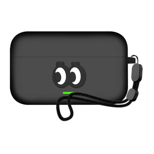 Image of Anvique Silicone Case Cover for Realme Buds T500 Pro, Shockproof Protective Earbuds Cover with Keychain Hook, Anti-Scratch Soft Silicone Skin, Full Body Protection Case (CuteEye Lanyard)